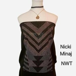 NWT Nicki Minaj Holiday Christmas Party Tube Top Strapless Sexy Glam Hiphop Gift